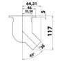 45° cockpit drain with check valve